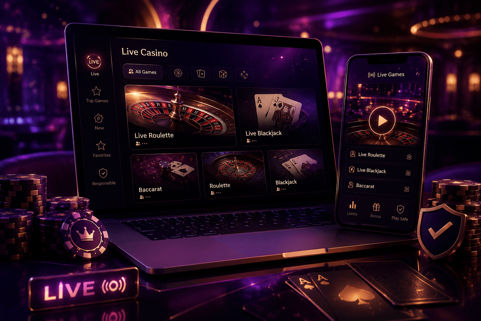 PlayLive live casino lobby